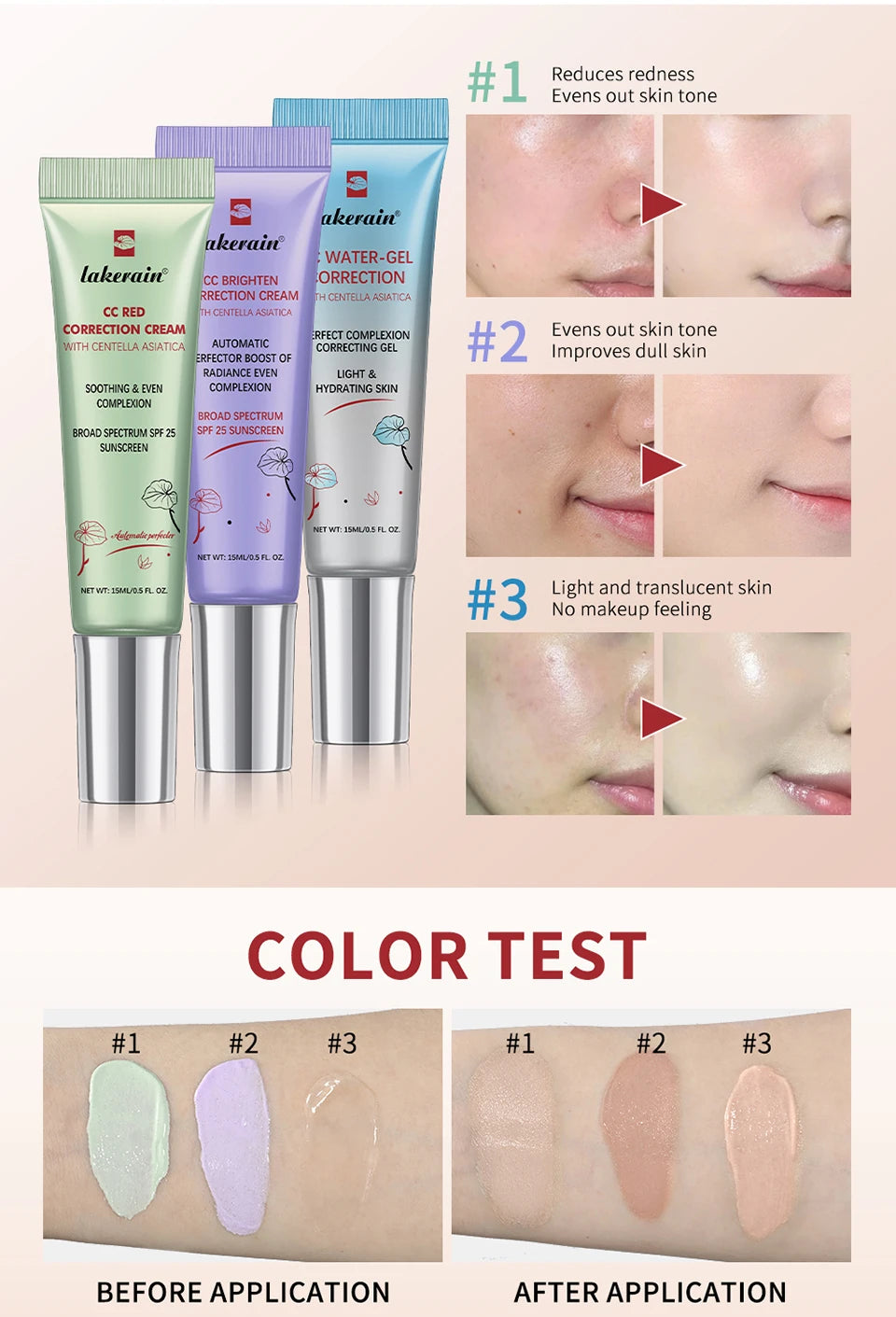 CC Cream Color Changing Liquid Foundation with Centella