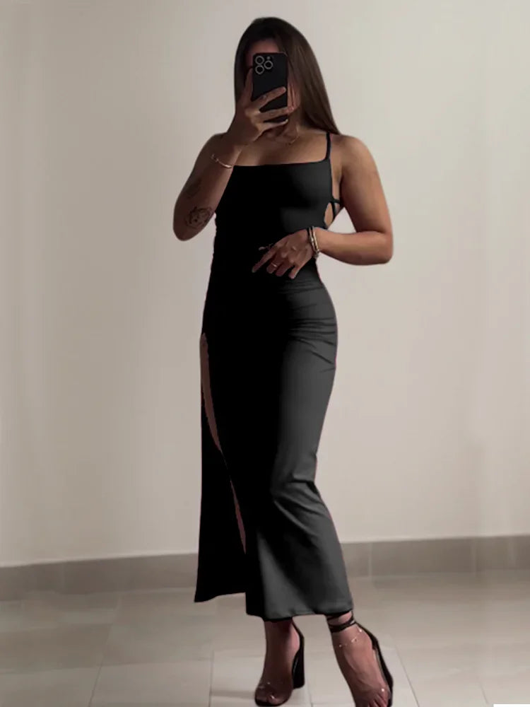 Summer Halter Strap Sheath Dress in Polyester
