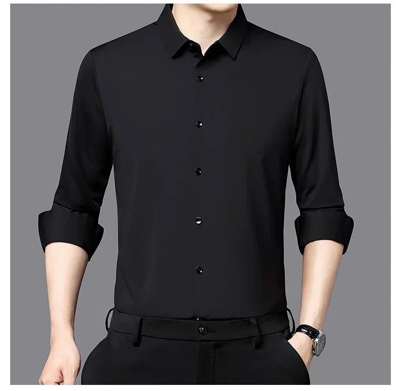 Men's Ultra-Stretch Slim-Fit Long Sleeve Shirt