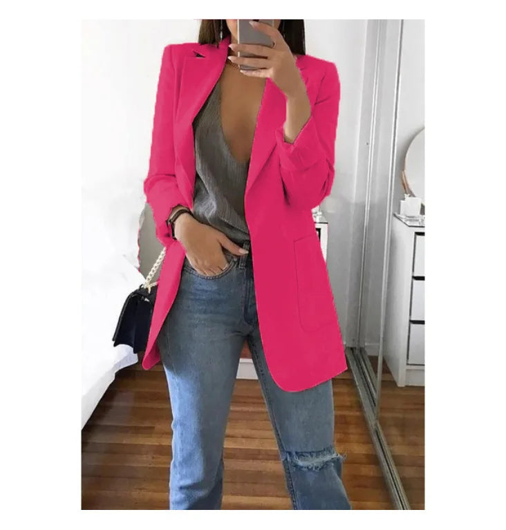 Slim Fit Polo Neck Cardigan Women's Coat