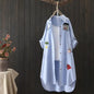 Women’s Loose White Cotton Embroidery Blouse