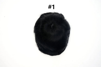 V Loop Silk Base Wavy Toupee for Men 8x10