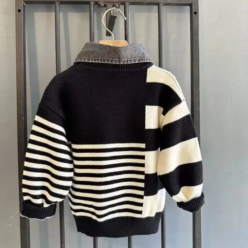 Boys Pullover Sweater Thick Knitwear Cotton Polyester