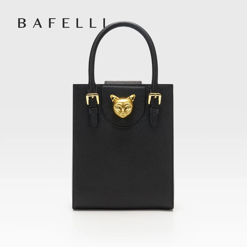 BAFELLI Women's Genuine Leather Mini Tote Crossbody Bag