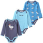 Kiddiezoom 3 Pcs Cotton Long Sleeve Baby Bodysuit