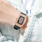 Women Silicone Jelly Quartz Tonneau Watch