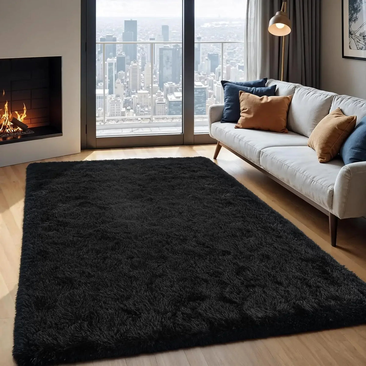 VIKAMA Pink Polyester Bedroom Carpet - Soft Plush Rug