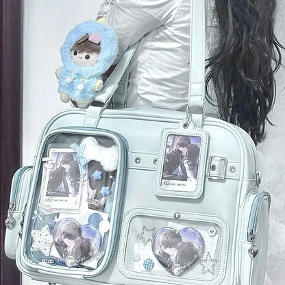 Harajuku Pin Doll Ita Bag Women PU Leather Shoulder Bag