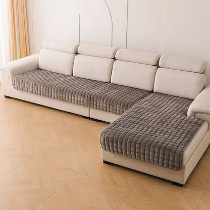 Flannel Sofa Cushion Non-Slip Plush Backrest Cover