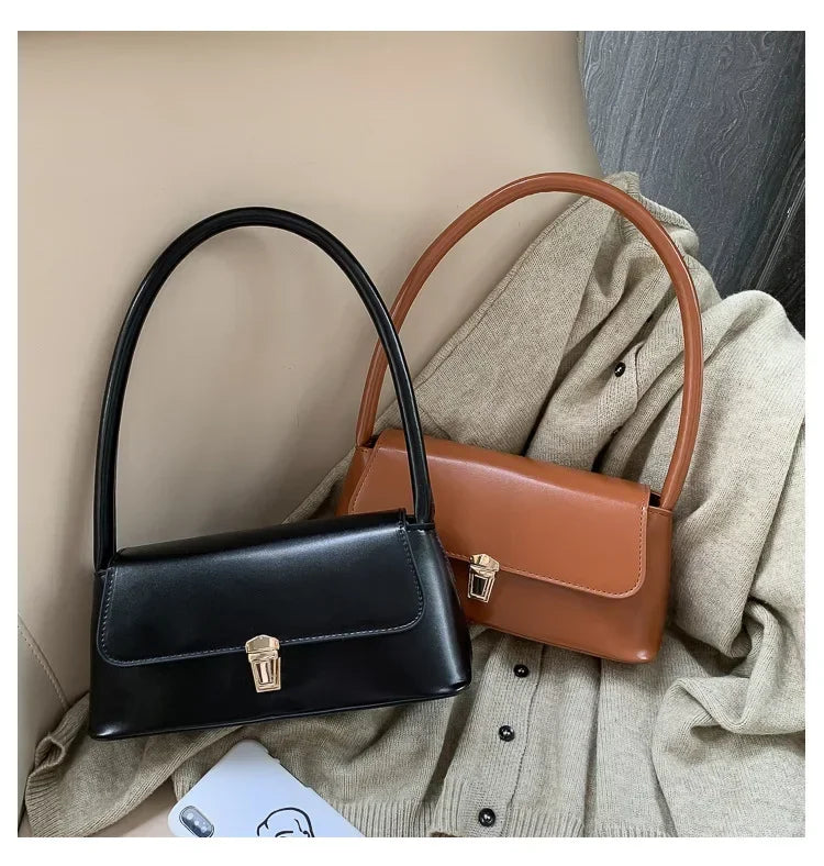 Luxury Women's Crossbody Shoulder Bag in Solid Color