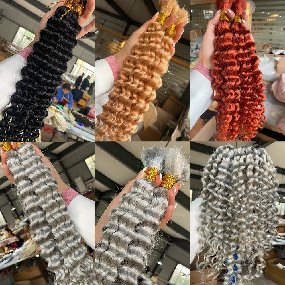 14 Inch Brazilian Virgin Deep Wave Braiding Hair