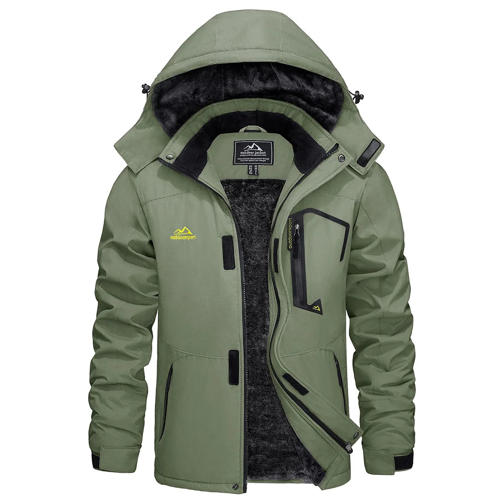Men's Waterproof Fleece Ski Jacket Parka