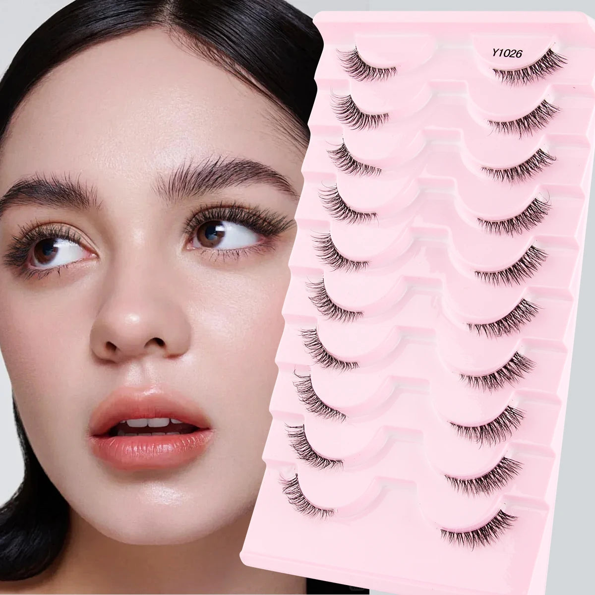 YSDO 5/10 Pairs Natural Soft Black Half Lashes