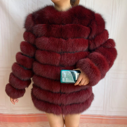 4in1 Real Fox Fur Coat for Women