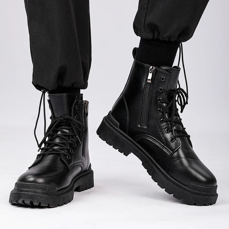 Men's Leather Ankle Boots for Outdoor Hiking