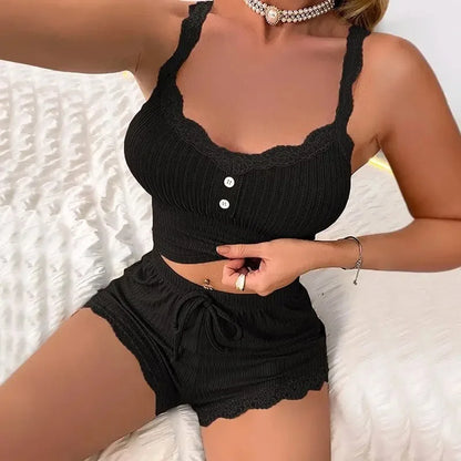 Women Summer Sexy Pajama Set Sleepwear Trousers