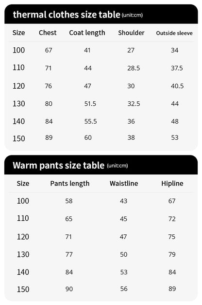 Children's Cartoon Printed Thick Warm Underwear Set