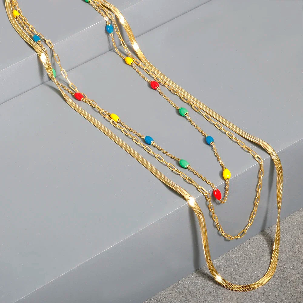 Vintage Textured Stainless Steel Necklace