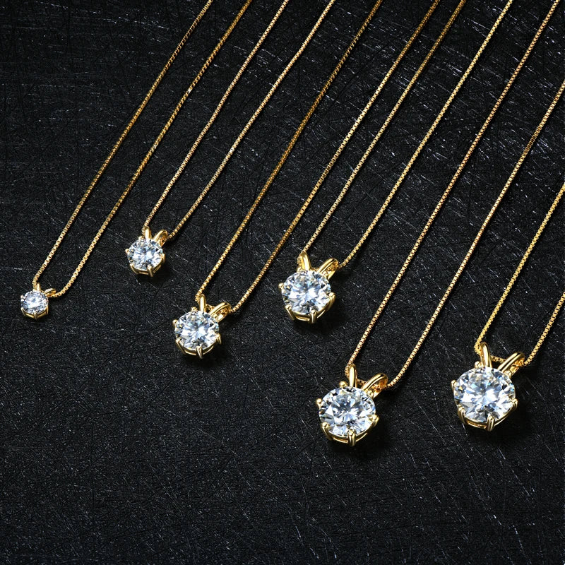 Moissanite Pendant Necklace 925 Sterling Silver Women