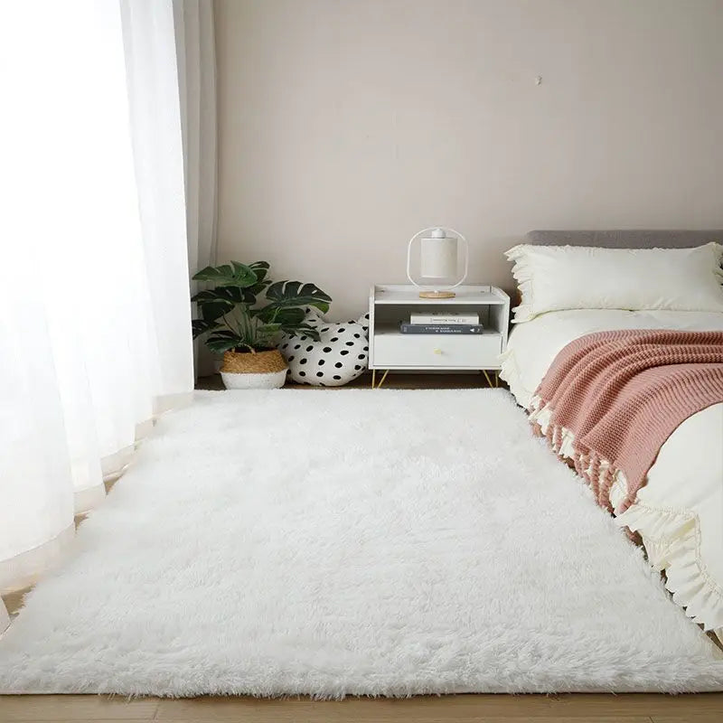 Pink Fluffy Polyester Carpet for Children's Room