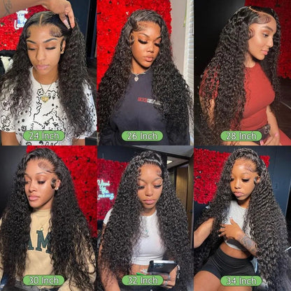 13x6 Deep Wave Human Hair Wig 250 Density 40 Inch