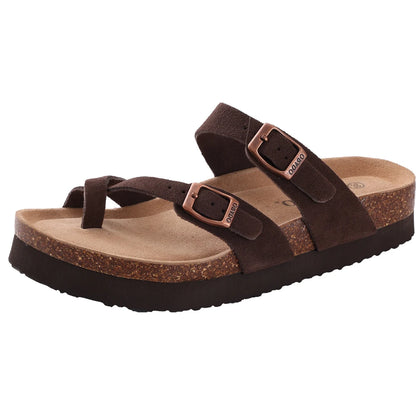 Comwarm Women's Suede Mules Slippers with Cork Insole
