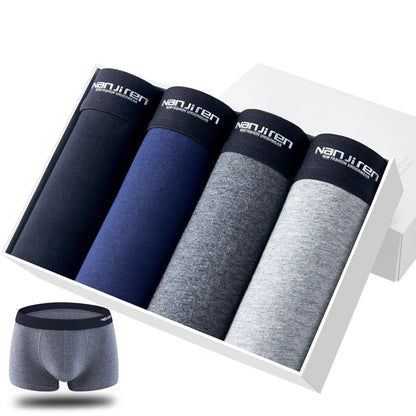 Men's Cotton Boxer Shorts Underwear 4Pcs Set