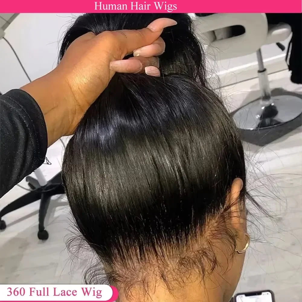 HD 360 Full Lace Wig 36 Inch Bone Straight Human Hair