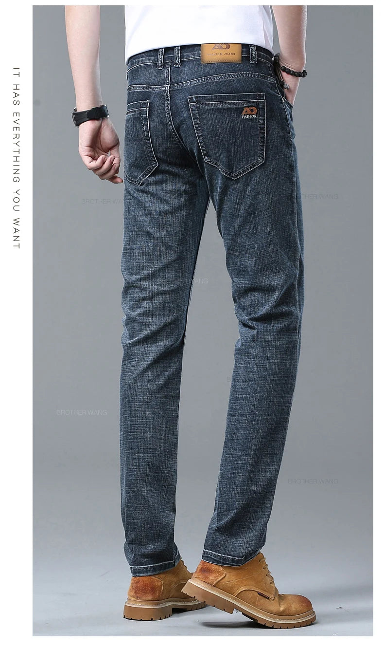 Light Blue Slim Jeans for Men in Stretch Denim