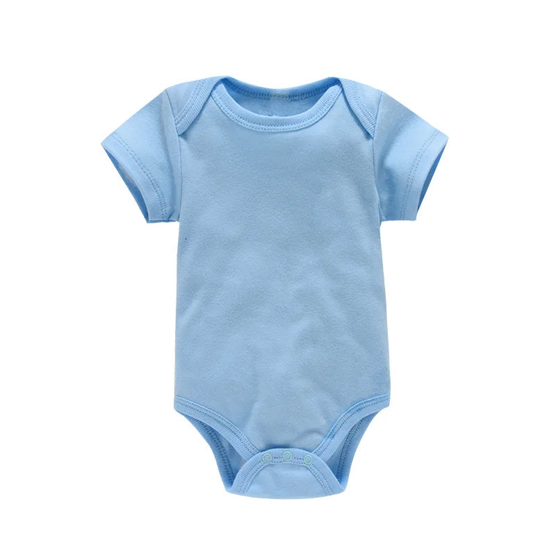 Newborn Baby White Cotton Short Sleeve Romper