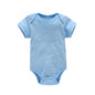 Newborn Baby White Cotton Short Sleeve Romper