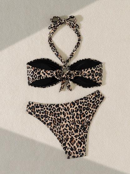 Bandeau Push-Up Bikini Set with Brazilian Thong