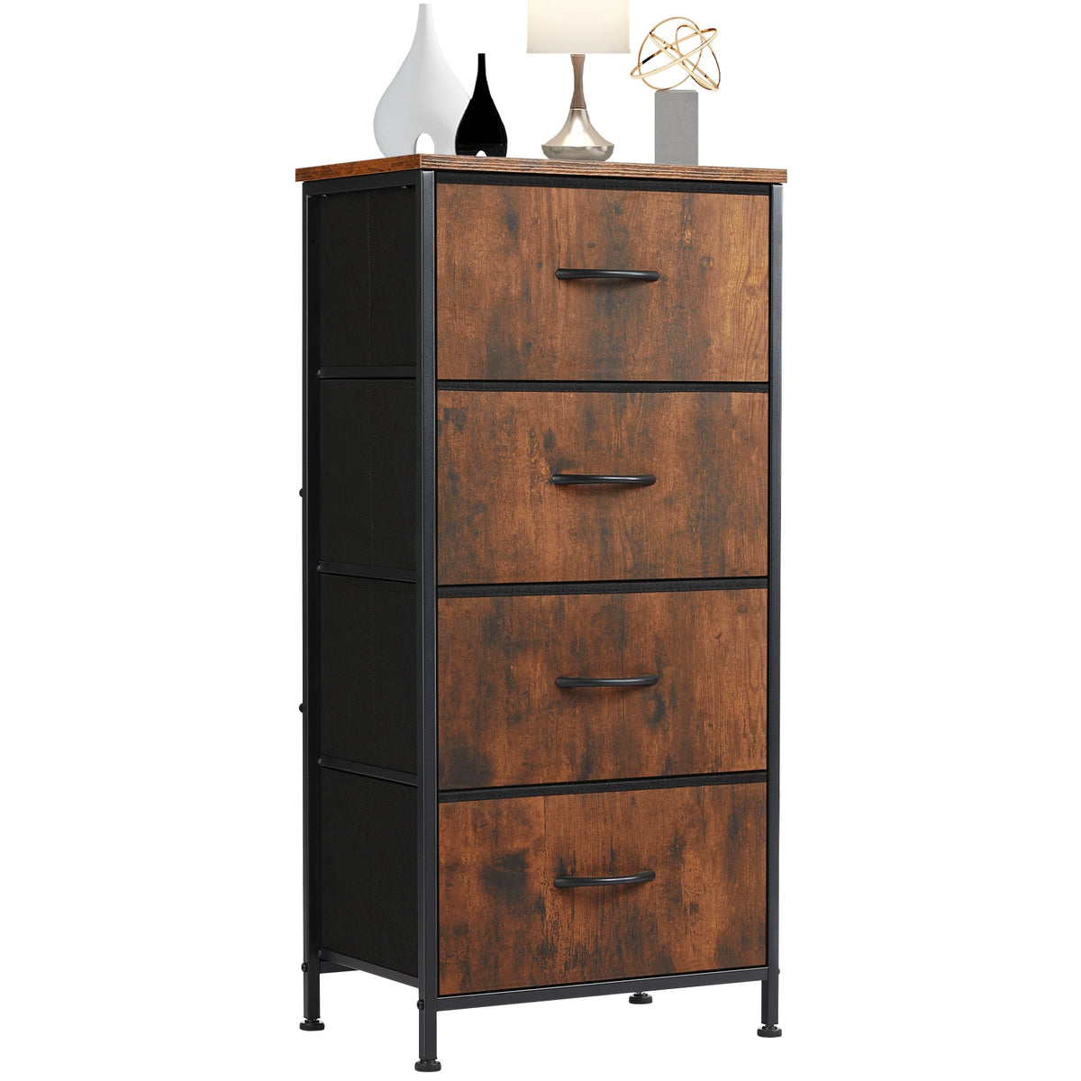 JHK Modern Morocco Dresser with 4 Fabric Drawers