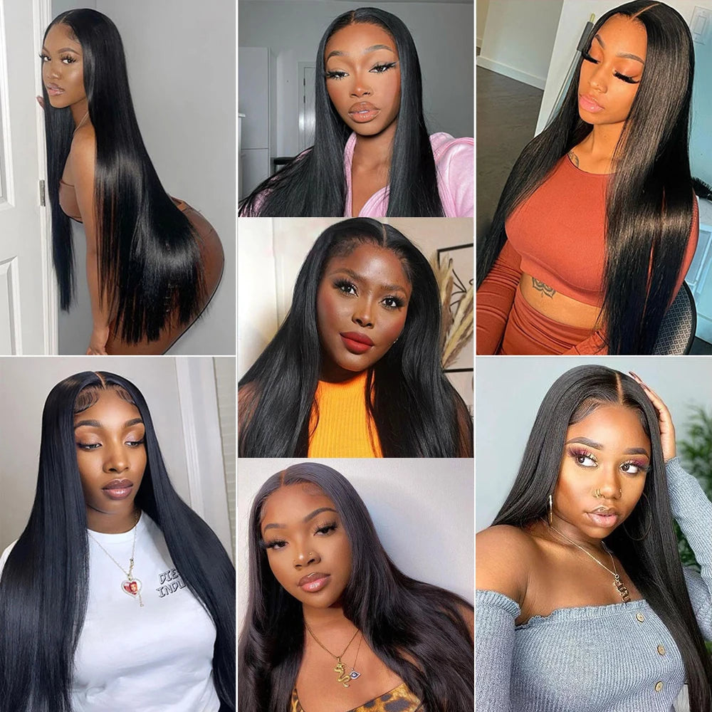 Hd Lace Frontal Wig 30 Inch Bone Straight Human Hair