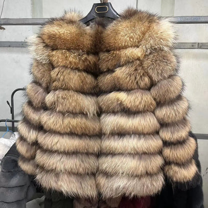 4in1 Real Fox Fur Coat for Women