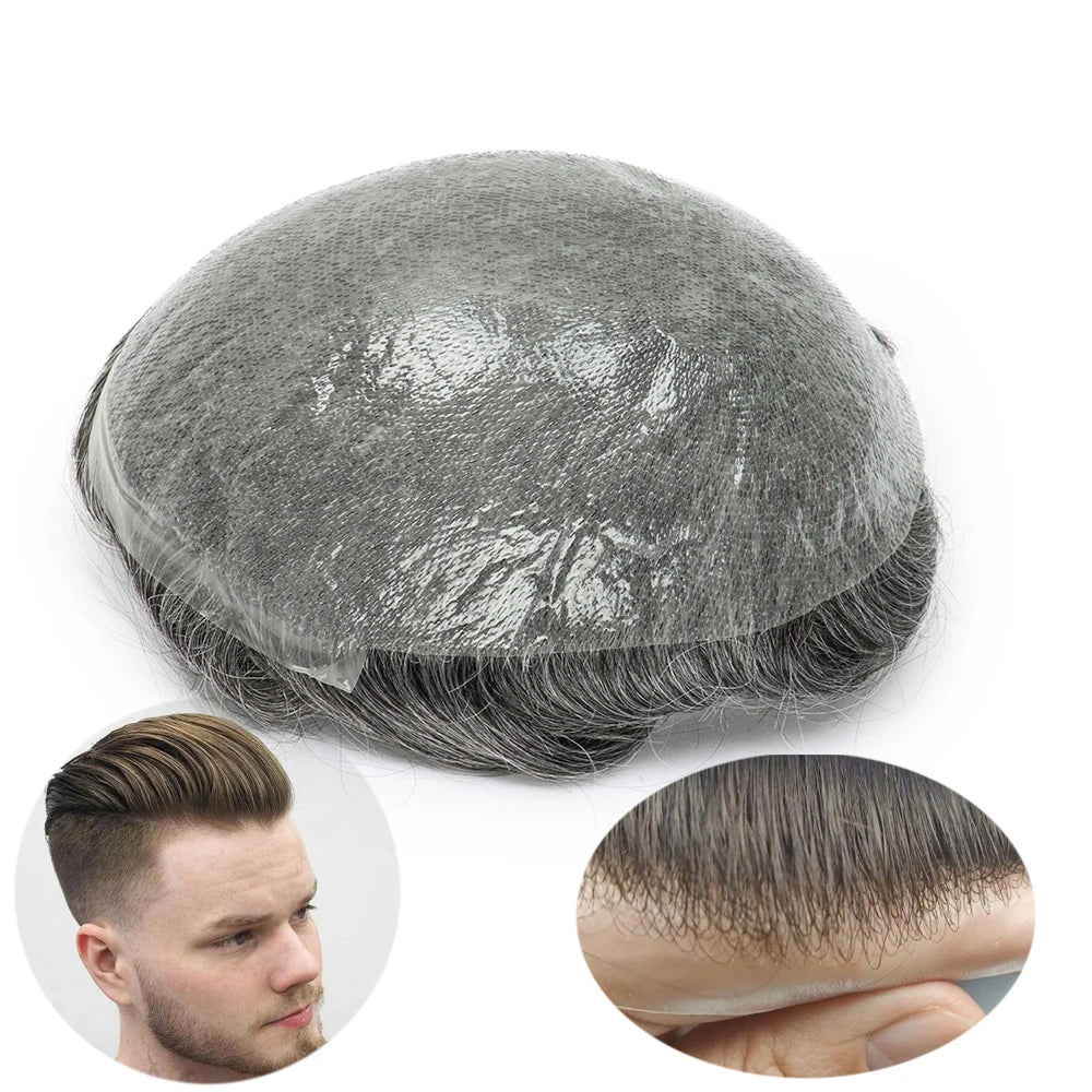 Thin Skin 0.03mm Natural Hair Toupee for Men