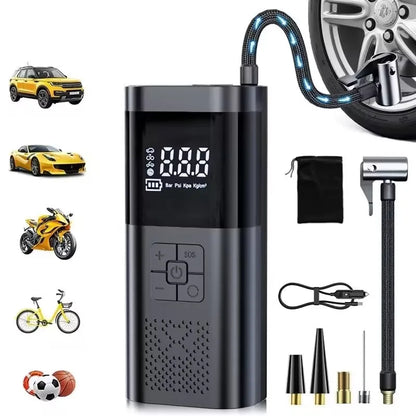 Cordless Portable Tire Inflator with Pressure Gauge