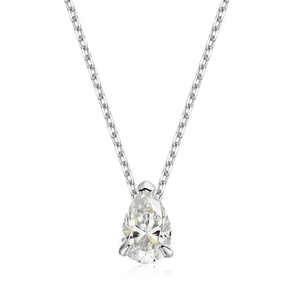 Smyoue Pear Cut Moissanite Necklace 925 Sterling Silver
