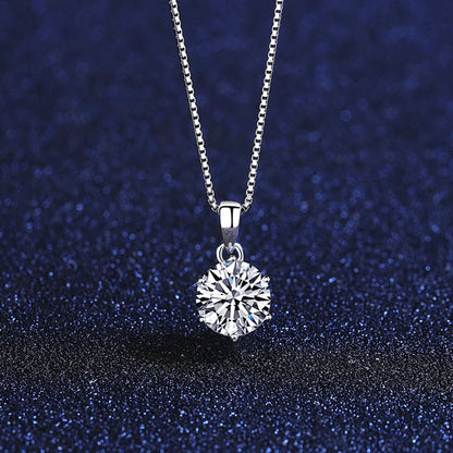 Moissanite Pendant Necklace 925 Sterling Silver Women