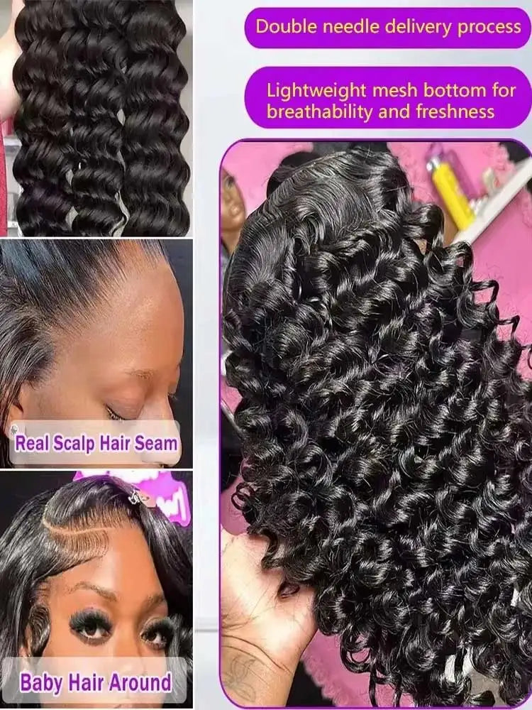 40 Inch Loose Deep Wave Lace Front Human Hair Wig
