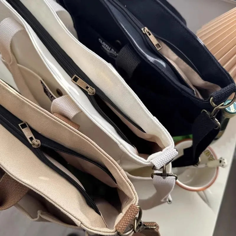 Canvas Large Capacity Commuter Shoulder Handbag