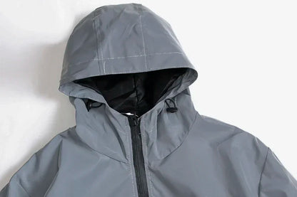 Reflective Polyester Jacket for Men Casual Style