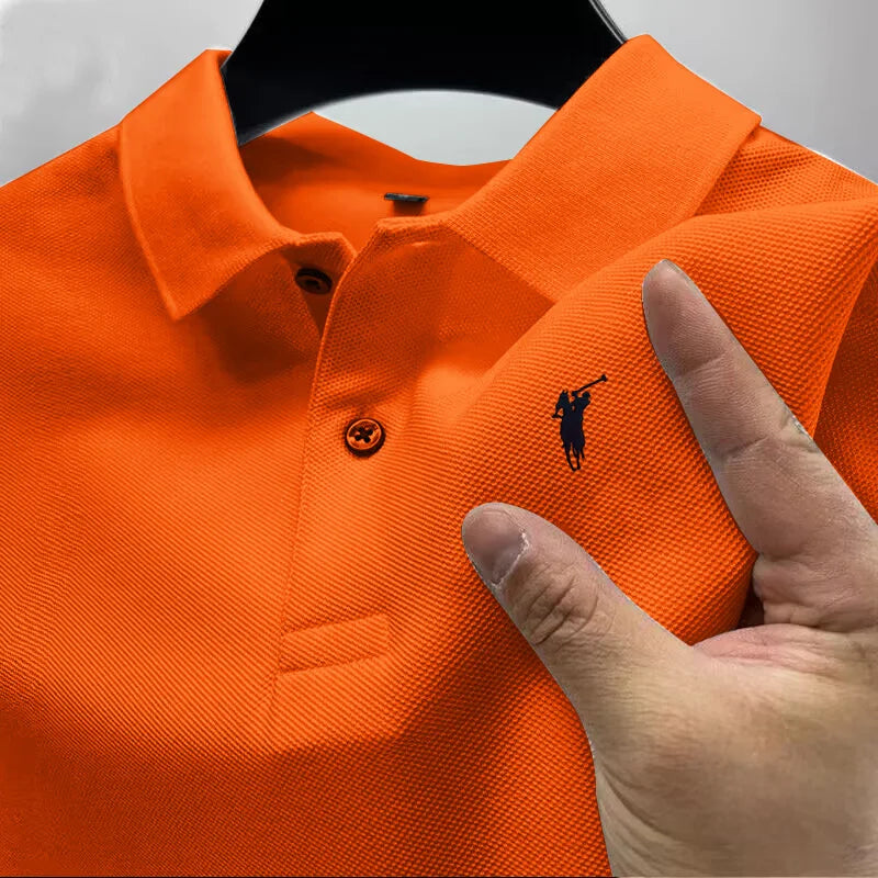 Men's Short-Sleeved Printed Polo Shirt in Polyester