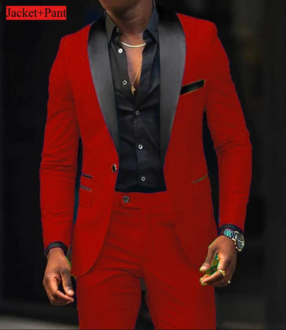 Men Slim Fit Tuxedo Suit for Weddings and Parties