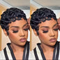 Short Layered Curly Pixie Cut Wig Natural Black