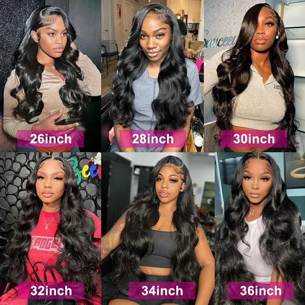 Body Wave 13x6 HD Transparent Lace Frontal Wig Natural Off Black