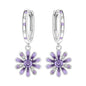S925 Sterling Silver Iris Flower Hoop Earrings for Women