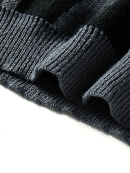 Irregular Jacquard Pattern Pullover Sweater Men Casual