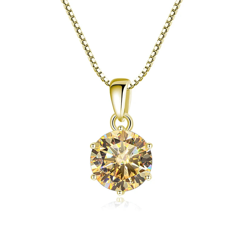 Moissanite Pendant Necklace 925 Sterling Silver Women