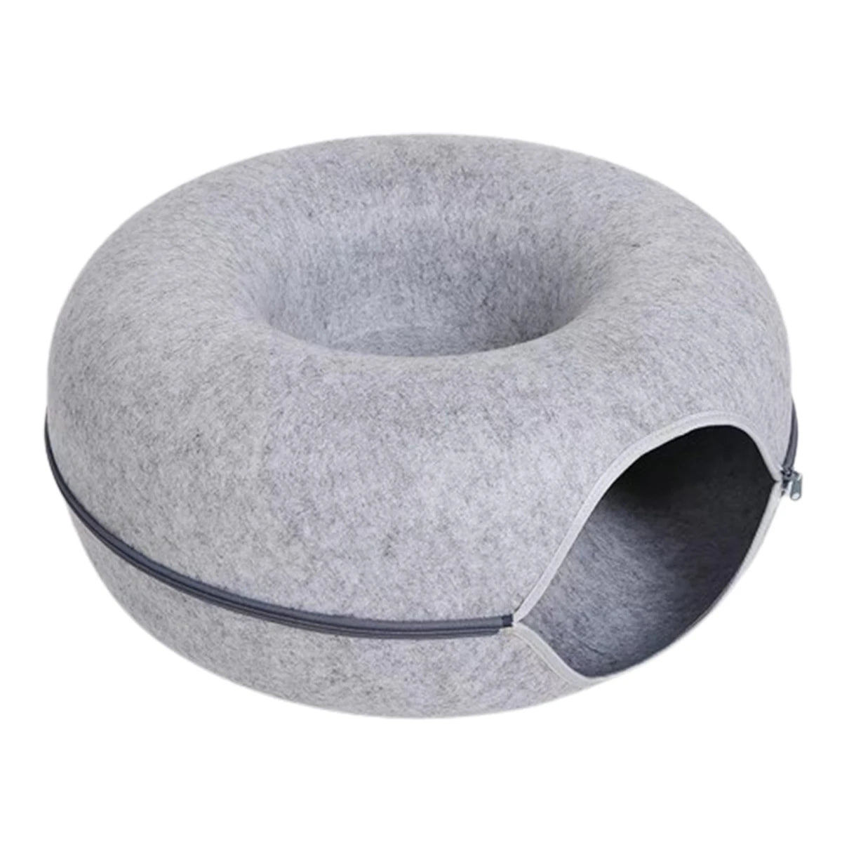 Felt Donut Cat Bed with Breather Hole and Tunnel